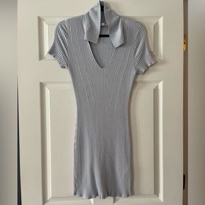 Abercrombie Polo Elevated Knit Mini Dress in baby blue size US women’s small.